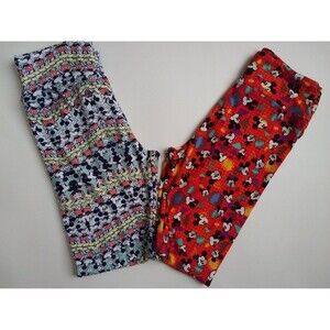 2 LuLaRoe Mickey Mouse Leggings One Size